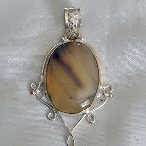 925 Sterling Silver Natural Gem Stone Pendant